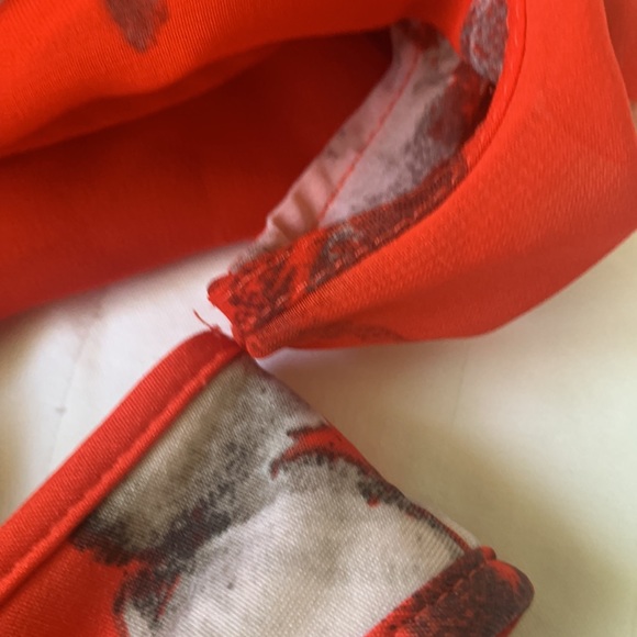 Laura poppy red large white floral tank dress removable  chiffon poncho EUC - Picture 5 of 6